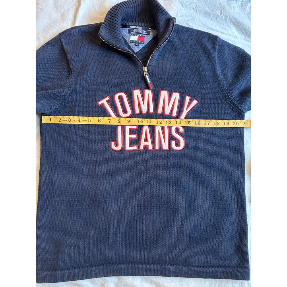 Tommy Hilfiger Tommy Jeans women’s Vintage 1/4 Zip Pullover Sweater Size M - Picture 5 of 6